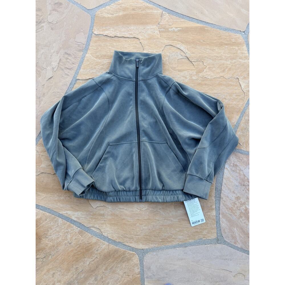 Lululemon Brushed Softstreme Funnel-Neck Zip Up 14 Green BZ